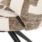 Milly Moss Fabric Graffic Swivel Dining Chair with Black Legs by Richmond Interiors
