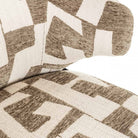 Milly Moss Fabric Graffic Swivel Dining Chair with Black Legs by Richmond Interiors