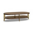 Malibu Coffee Table Walnut Wood Veneer & Brass Frame by Berkeley Designs