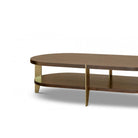 Malibu Coffee Table Walnut Wood Veneer & Brass Frame by Berkeley Designs