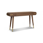 Malibu Console Table Walnut Wood with Brass Handles & Legs by Berkeley Designs