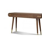 Malibu Console Table Walnut Wood with Brass Handles & Legs by Berkeley Designs