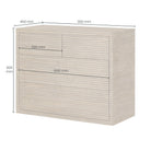 Wickham Ribbed Oak Wood Chest of Drawers by D.I. Designs