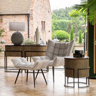 Hunter Corrugated Antique Gold Console Table by Libra Interiors