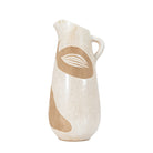 Goya Pitcher Vase Reactive White & Brown by Abode
