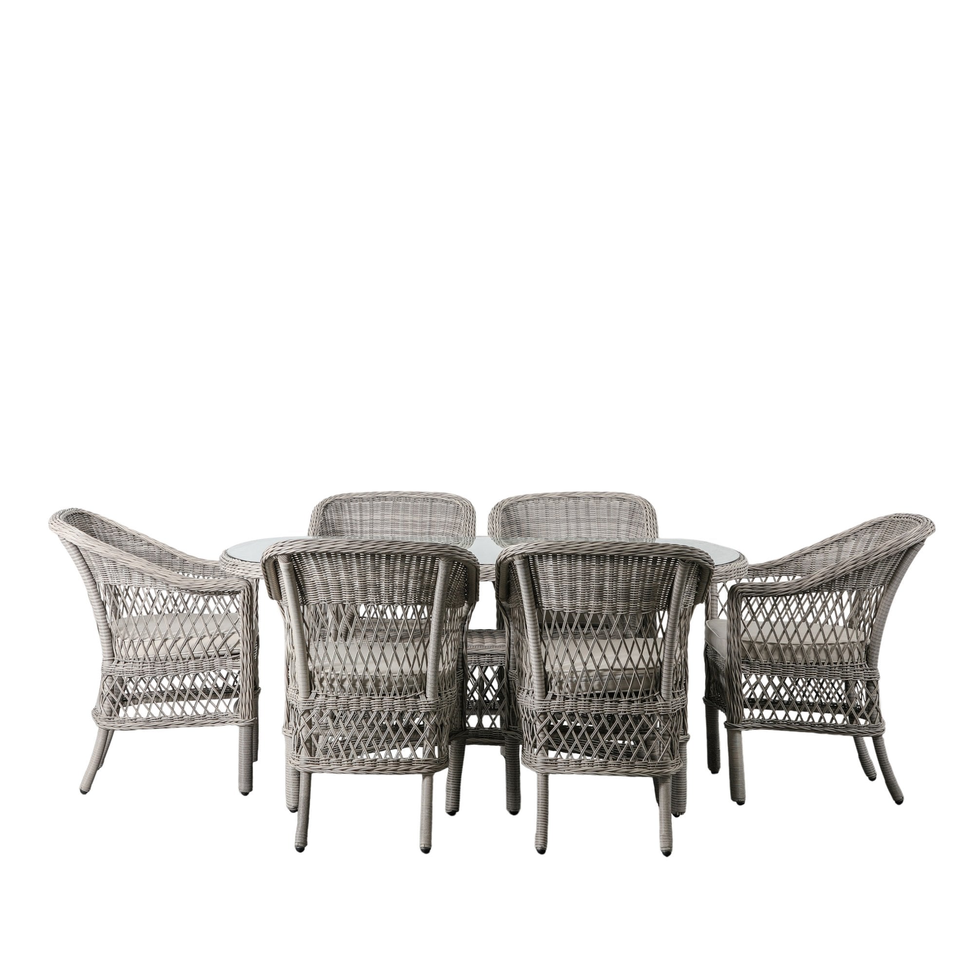 Menton 6 Seater Oval Dining Set Stone by Abode