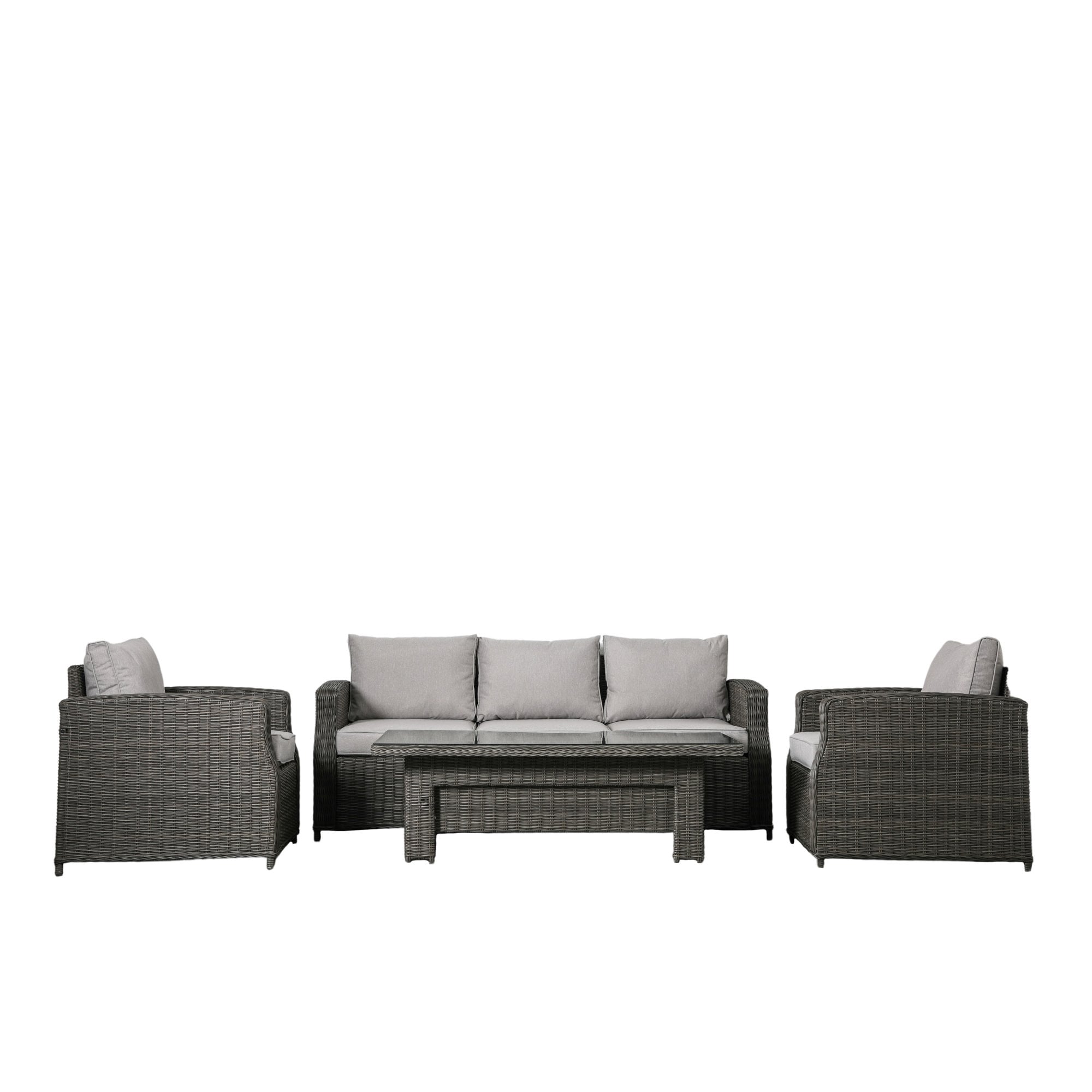 Sovera 3 Seater Dining Set Rising Table Grey by Abode