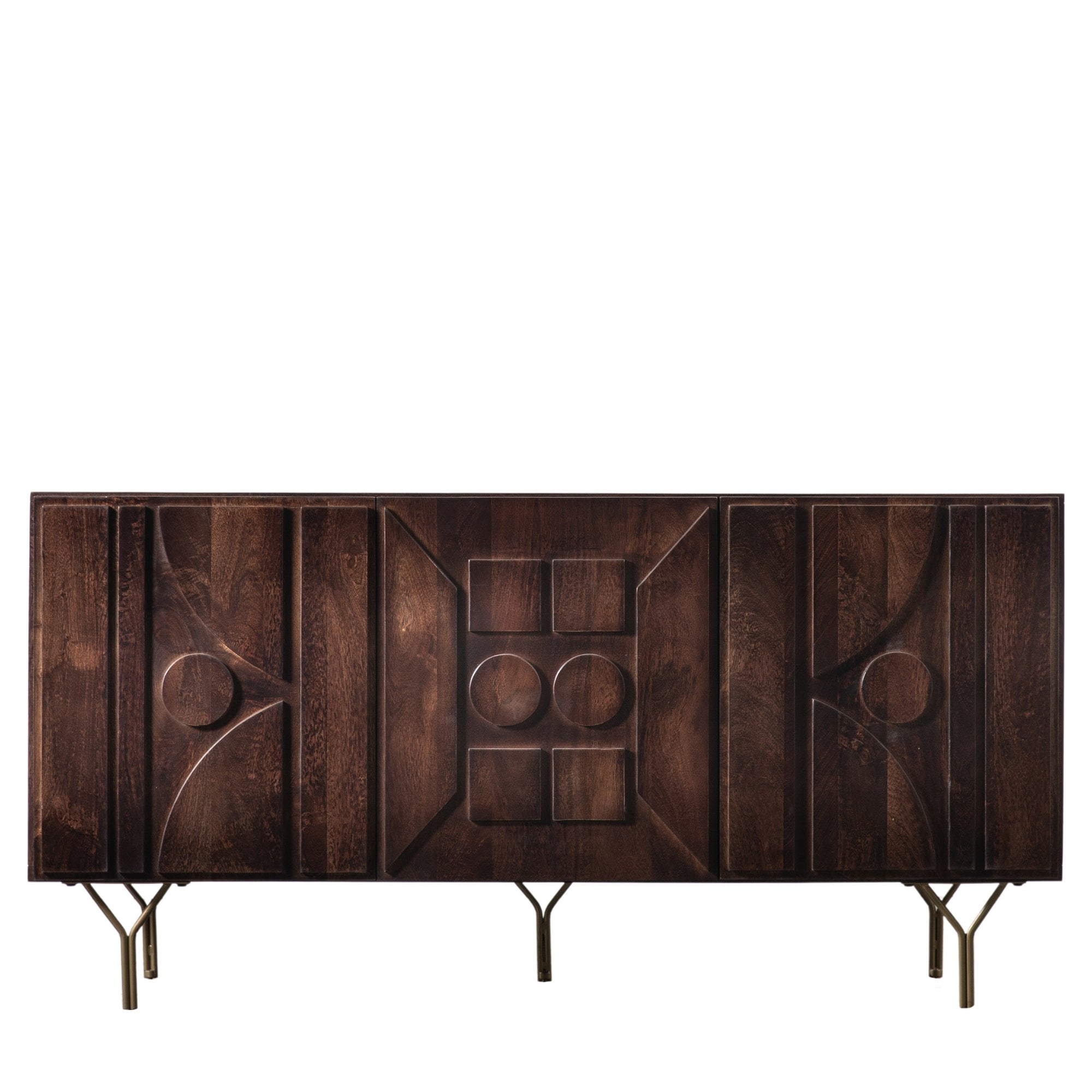 Stonecroft Brown Mango Wood 3 Door Sideboard by Abode