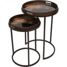Golden Burst Tray Side Tables Set of 2 by Libra Interiors