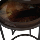 Golden Burst Tray Side Tables Set of 2 by Libra Interiors