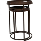 Golden Burst Tray Side Tables Set of 2 by Libra Interiors
