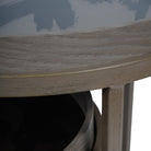 Impasto Taupe Brushstroke Side Tray Tables Set of 2 by Libra Interiors