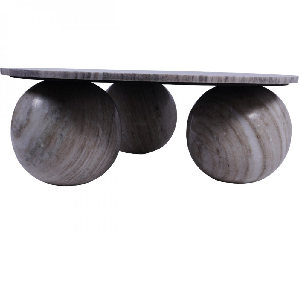 Salento Grey Marble Round Coffee Table by Libra Interiors
