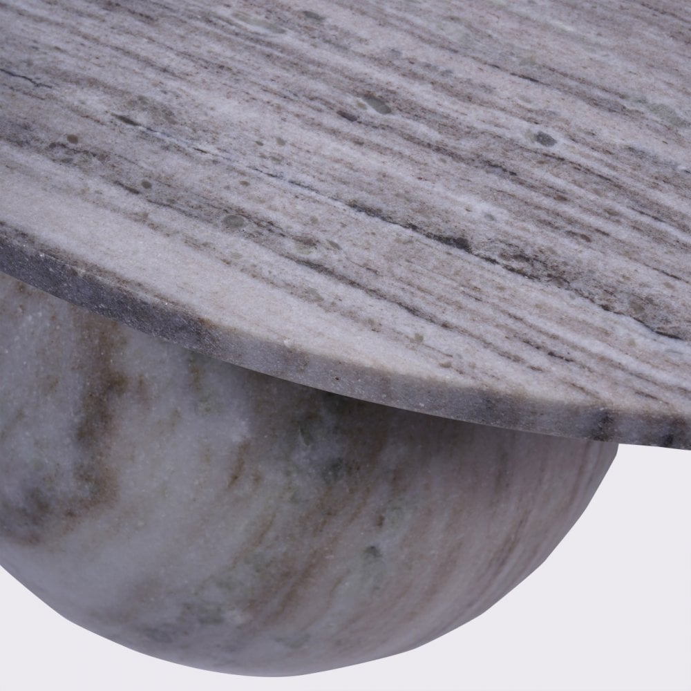 Salento Grey Marble Round Coffee Table by Libra Interiors