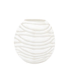 Andorra Small Handblown Carved Glass Vase White by Abode