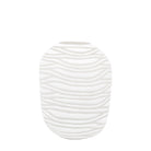 Andorra Large Handblown Carved Glass Vase White by Abode