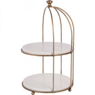 Belvedere Aged Gold Two Tiered Stand by Libra Interiors