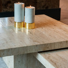 La Cantera Coffee Tables Travertine Beige 2 Tier Square (Set of Two) by Richmond Interiors