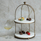 Belvedere Aged Gold Two Tiered Stand by Libra Interiors