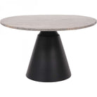 Clifton II Charcoal Black & Dark Travertine Coffee Table Small 60cm by Libra Interiors