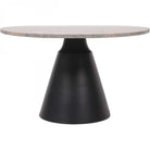 Clifton II Charcoal Black & Dark Travertine Coffee Table Small 60cm by Libra Interiors