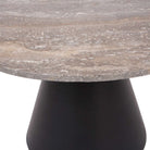 Clifton II Charcoal Black & Dark Travertine Coffee Table Small 60cm by Libra Interiors