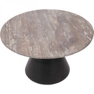 Clifton II Charcoal Black & Dark Travertine Coffee Table Large 75cm by Libra Interiors