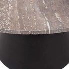 Clifton II Charcoal Black & Dark Travertine Coffee Table Large 75cm by Libra Interiors