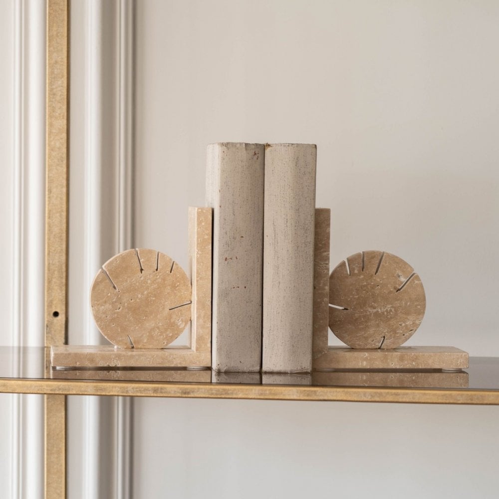 Catania Travertine Bookends by Libra Interiors