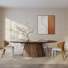 Tavamo Oval Walnut Wood Dining Table by Tommy Franks