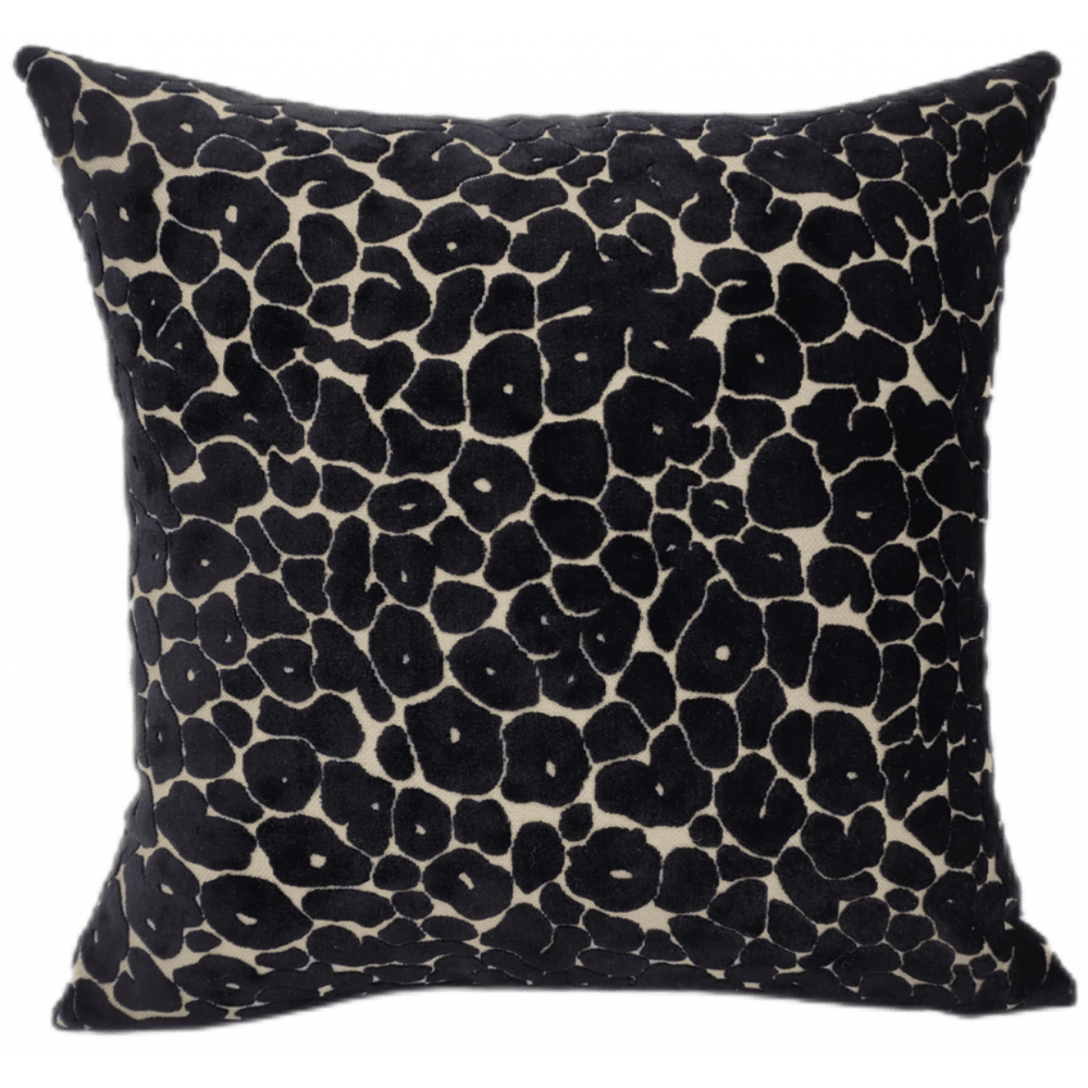Spoton Velvet Cushion - Black Malini