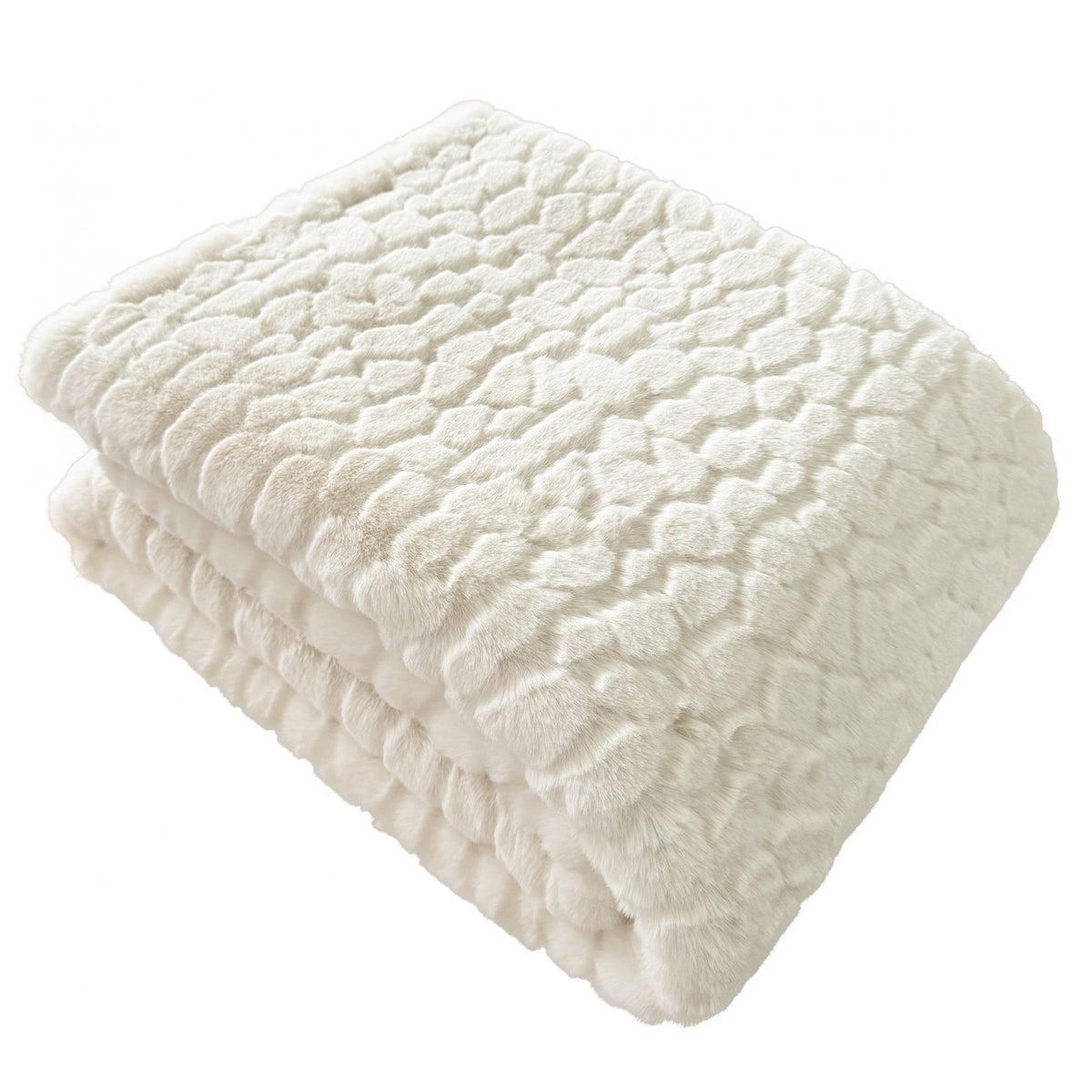 Camberwell Luxurious Faux Fur Throw - Ivory Malini