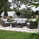 Sovera 3 Seater Dining Set Rising Table Grey by Abode