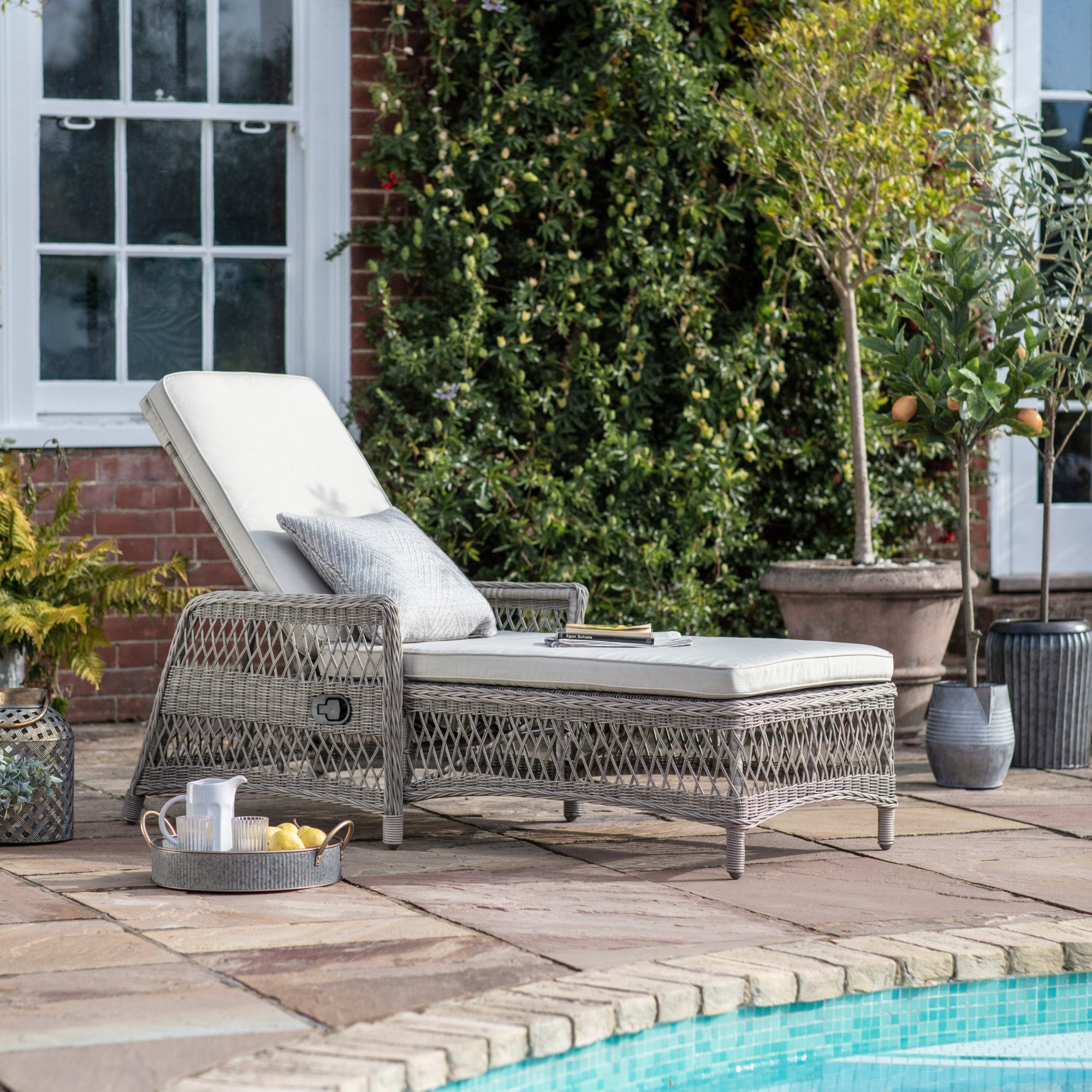 Menton Country Lounger Stone by Abode