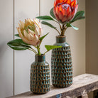 Reno Reactive Glaze Vase Teal/Brown (Set of 2) by Abode