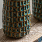 Reno Reactive Glaze Vase Teal/Brown (Set of 2) by Abode