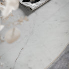 Marmo Round Mango Wood & White Marble Dining Table by Abode