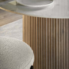Marmo Round Mango Wood & White Marble Dining Table by Abode