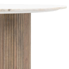 Marmo Round Mango Wood & White Marble Dining Table by Abode
