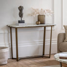 Lusso Green Marble & Reinforced Concrete Console Table by Abode