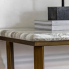 Lusso Green Marble & Reinforced Concrete Console Table by Abode