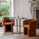 Lusso Round Dining Table Green Marble Top & Glass Fibre Reinforced Concrete Base by Abode