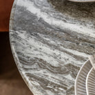 Lusso Round Dining Table Green Marble Top & Glass Fibre Reinforced Concrete Base by Abode