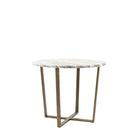 Lusso Round Dining Table Green Marble Top & Glass Fibre Reinforced Concrete Base by Abode
