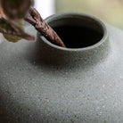 Goa Large Cast Metal Vase Olive by Abode