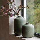 Goa Large Cast Metal Vase Olive by Abode