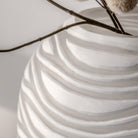 Andorra Large Handblown Carved Glass Vase White by Abode