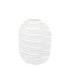 Andorra Large Handblown Carved Glass Vase White by Abode