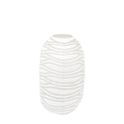 Andorra Large Handblown Carved Glass Vase White by Abode