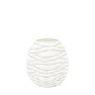 Andorra Small Handblown Carved Glass Vase White by Abode